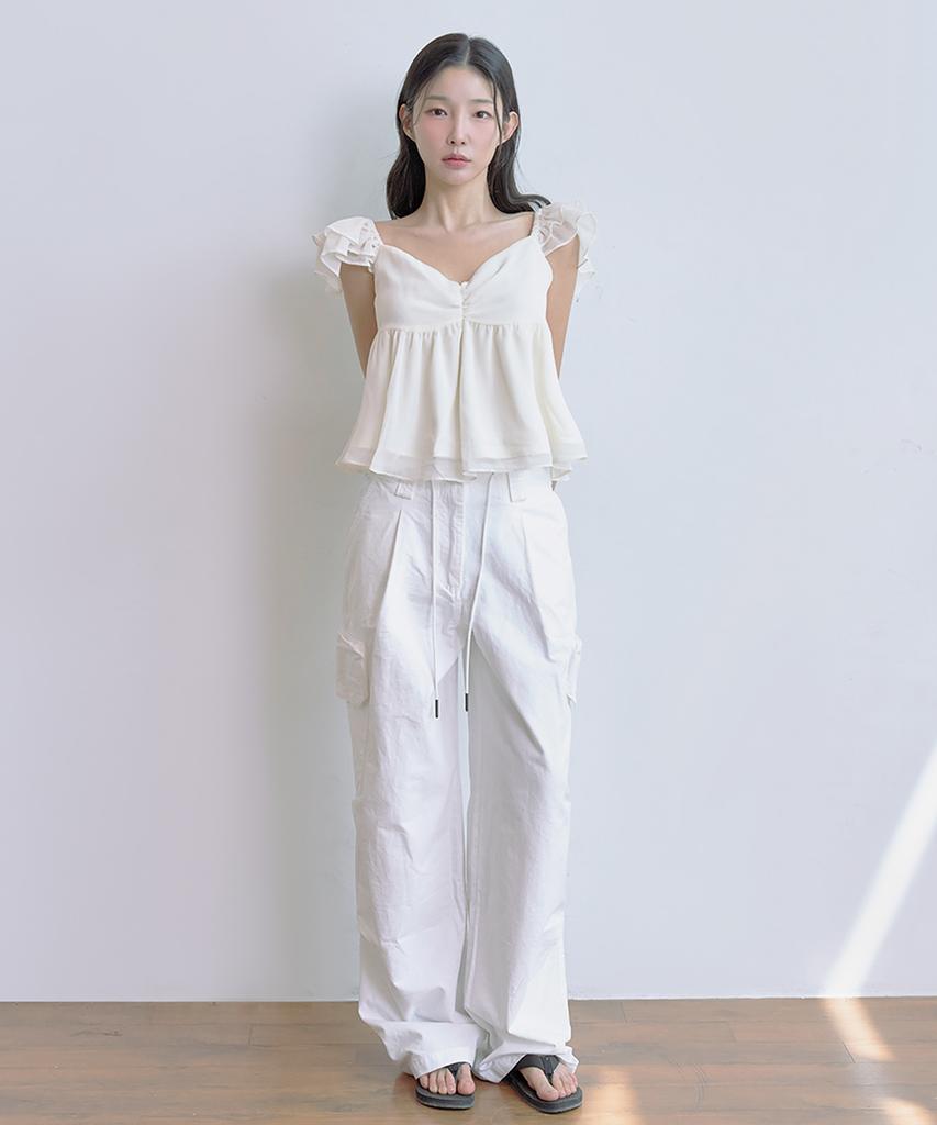 Tetemochi Wide Cargo Pants (Ivory)