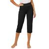 Women’s Stretch Capris High Waist Cropped Yoga Pants with Pockets Elastic Waistband Athletic Fitness Leggings for Workout Gym