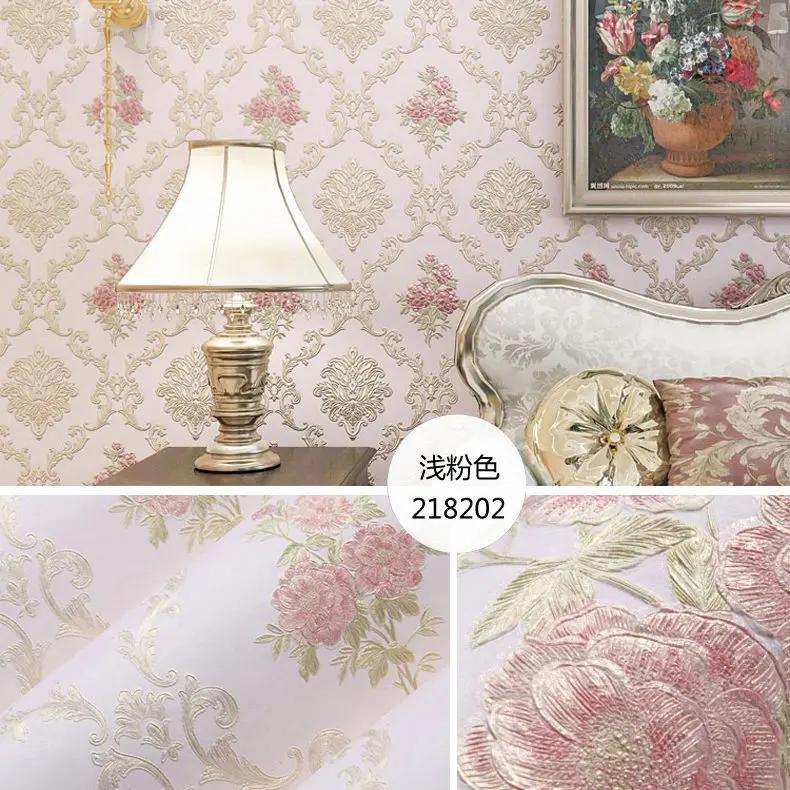 Zesílené samolepky na zeď v evropském stylu 3D do obývacího pokoje Samolepicí domácí dekorace Netkané tapety Tapeta na pozadí do ložnice