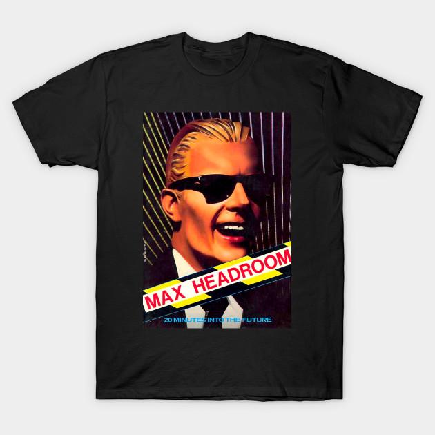 

Men Black Print T-shirt Max Headroom Uk 1985 No-Cut Transfer Paper Print Cotton Tshirt XL чёрный