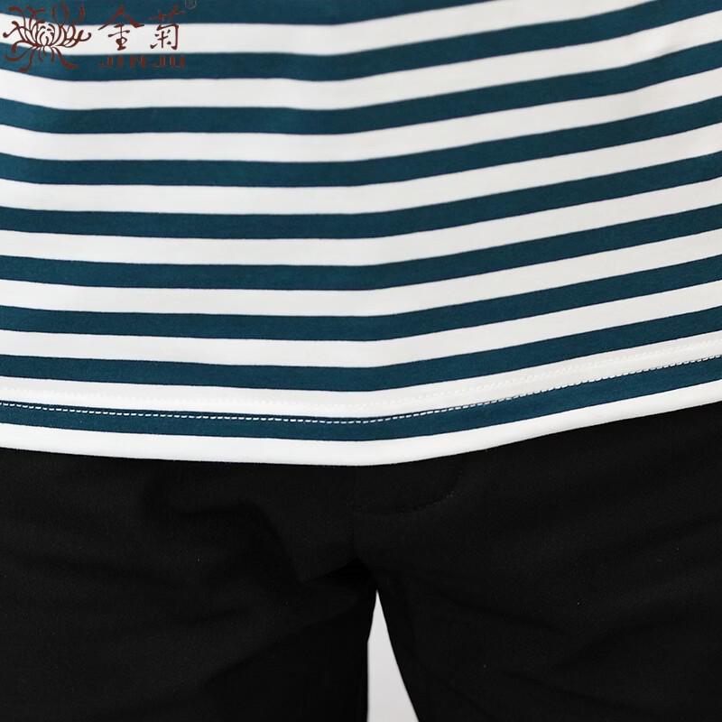 Men's Striped Cotton Blend Long Sleeve Polo Shirt