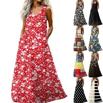 Women's Casual Fashion U-neck Sleeveless Dress