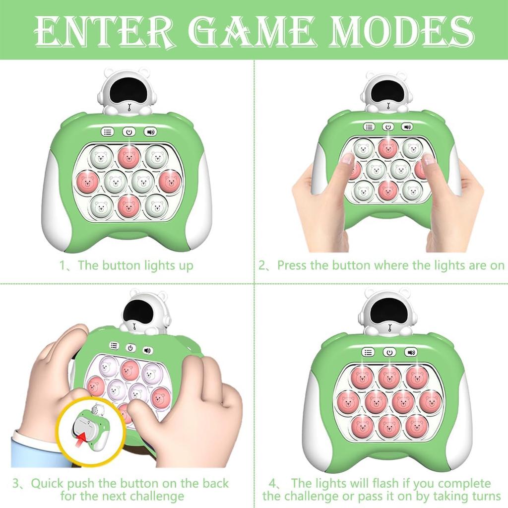 Joc rapid de împingere, Pop Fidget Light Up It Pocket Game pentru copii cu vârste între 3-12 ani, jucărie de joc senzorială portabilă cu 4 moduri de petrecere Joc rapid de împingere Jucării Fidget