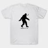 Asian Size Men Black Print T-shirt Bigfoot, It Is No-Cut Heat Transfer Print Cotton Tshirt