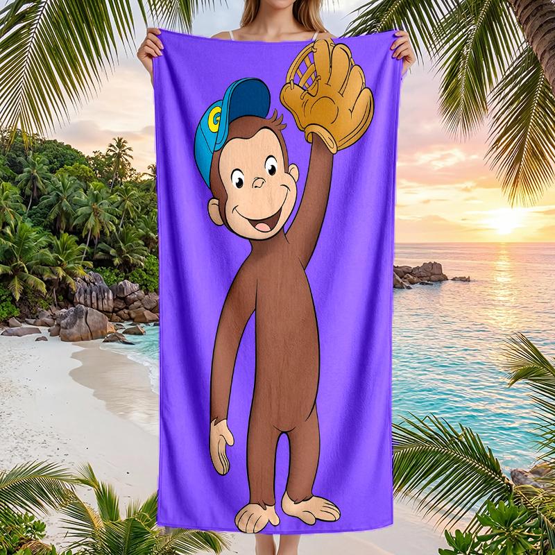 Curious George Fashion Beach Towel: Ideal for Summer Adventures Soft, absorbent and quick drying suitable for swimming and bathing