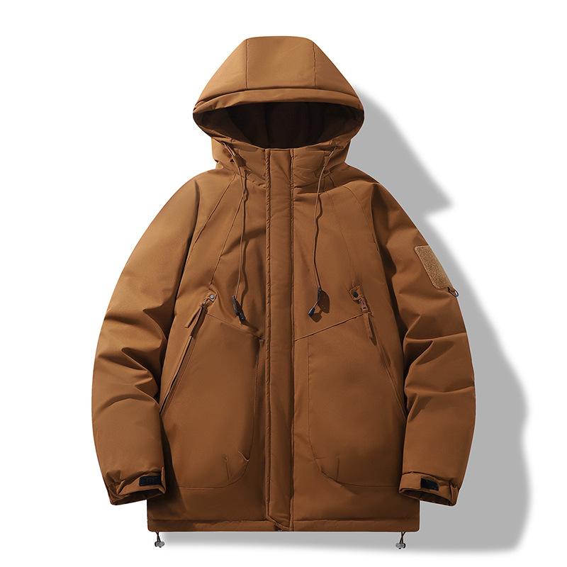 Men's Loose Casual Cotton Jacket Long Hip-Length Warm Winter Daily Coat