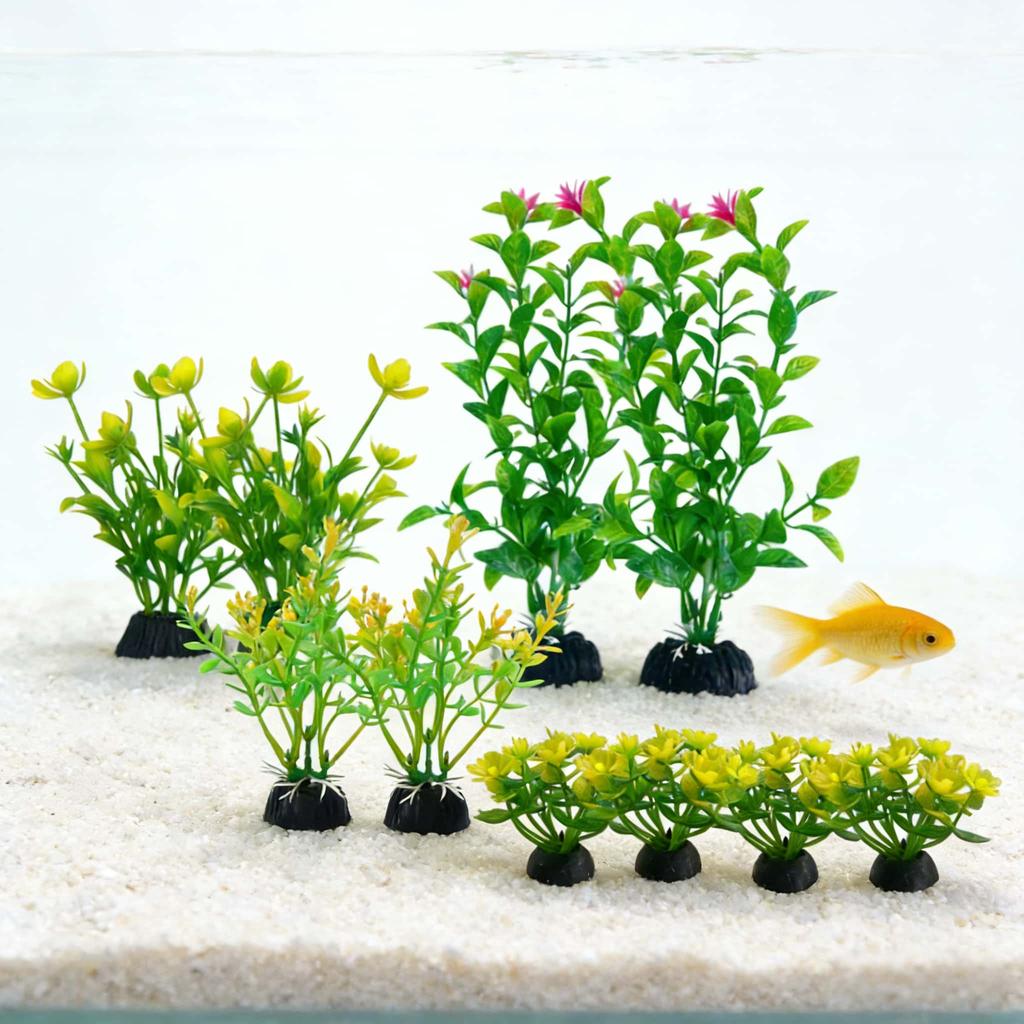 10pcs/set  Artificial Aquarium Plants green/colorful Realistic Faux Water Grass Easy to Install for Fish Tank Aquarium Decor