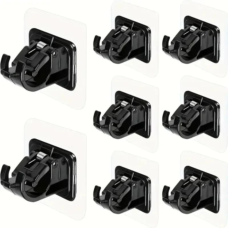 Self Adhesive Curtain Rod Bracket Punch-free Adjustable Curtain Bracket Clamp Hook Household Fixed Clip Hanging Holder