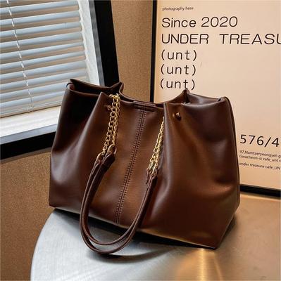 Lässige Retro-Pendlertasche 2026 neue Damen-Tasche vielseitige Kettenschultertasche schlichtes Design große Kapazität Tote Bag