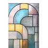 Geometric Window Privacy Film Stained Glass Style Privacy Protection Film Frosted Static Cling Waterproof Privacy Film for Bathroom Bedroom Kitchen