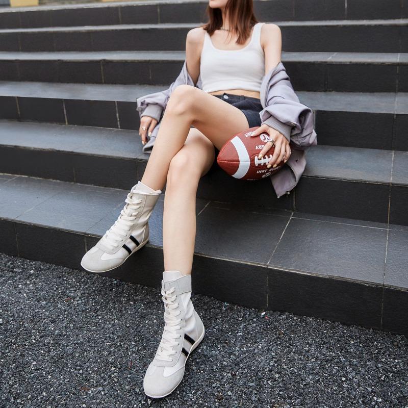 Adi boxing shoes inner height increase ballet shoes sports style short boots women breathable fashion women