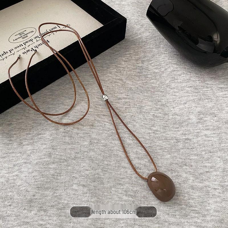 

Модное ожерелье-чокер из вощеного шнура с длинными бобами для женщин – Цепочка на ключицу, вдохновленная интернет-инфлюенсерами