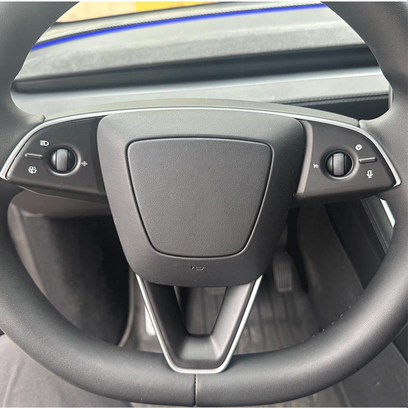 Car Steering Wheel Button Stickers for Tesla Model 3 Highland Model Y Juniper Model YL 2025 Interior Trim Decorative Accessories