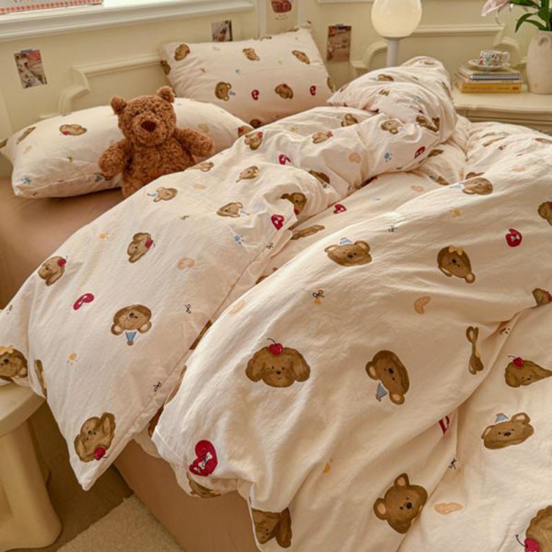 New Soft Skin-friendly Bedding Set Comfortable Breathable Duvet Cover Set with Sheet Single Double Quilt Cover and Pillowcases