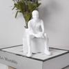 Creative White Resin Thinker Figure Sculpture Craft Desktop Decoration Abstract Art Figure Statue Indoor Aesthetic Decoration