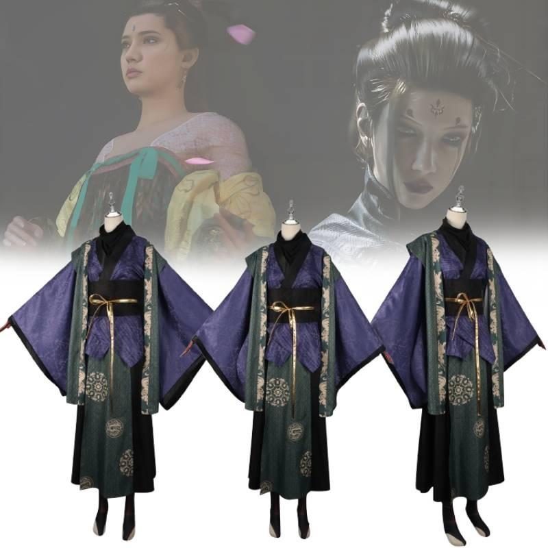 Elegant Black Myth Wukong Cosplay Outfit Featuring Retro Design In Purple Shade