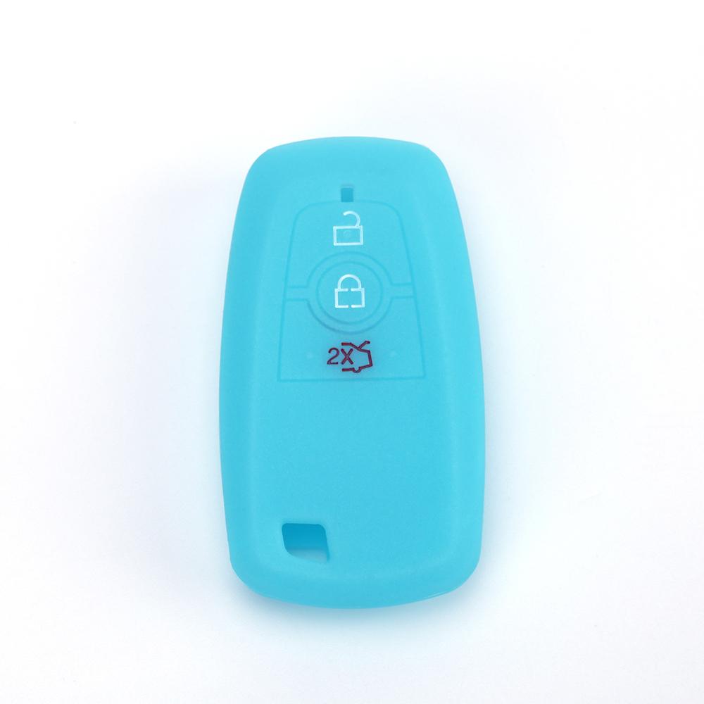 Silicone Car Key Cover Case For Ford Ranger Fusion Mustang Explorer Ecosport Edge S-Max Ranger Remote Car Key Holder 3Buttons