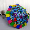 1PC Floral Mandala Design Folding Umbrella with 8 Frames, Automatic Open, Durable Frame, Quality Craftsmanship yy250912148