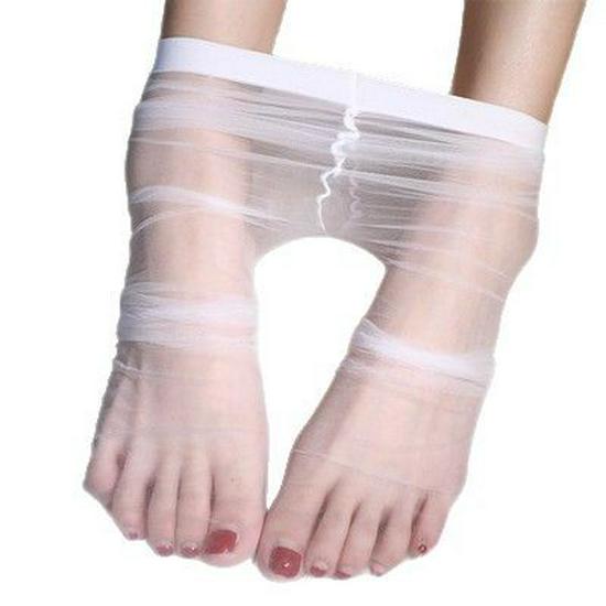 Ultra-Sheer Seamless Black Stockings: Sexy Core-Spun Pantyhose with Invisible One-Line Crotch for Women