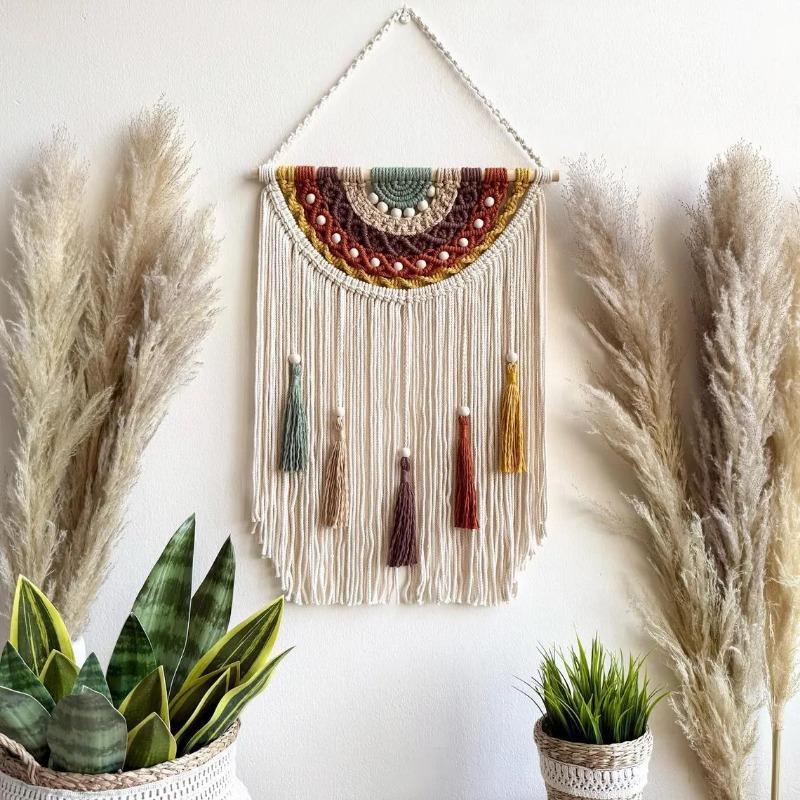 1/2pcs Colorful Cotton Rope Wall Hangings Home Decorations Bohemian Style Hand-woven Tapestries Photo Props