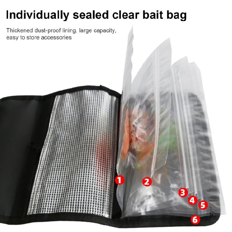 Plastic Baits Binder with Lure Bag Soft Worm Storage Pouch Water Resistant Bag Small Fishing Tackle Binder Bag
