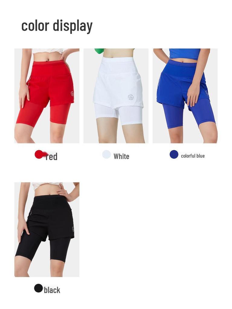 Unisex Lightweight Two-in-One Sports Shorts for Outdoor Cycling and Marathon Fitness
