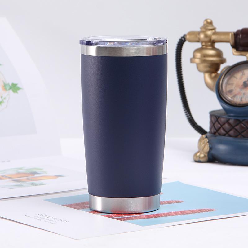 Stainless Steel Car Mug Double-layer Vacuum Ice Mug Car Portable Thermal Insulation Cold Beer Mug.