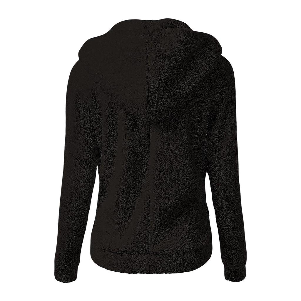 2025 Damen Herbst/Winter Kapuzen-Plüsch-Sweatshirt mit Reißverschluss