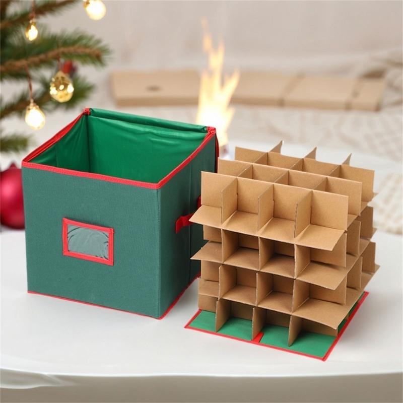 Foldable 64 Compartment Organizers Box Waterproof Oxfords Cloth for Christmas Light Storage
