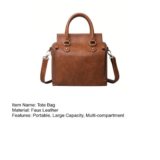 Women's Tote Bag with Top Handles Large Capacity Shoulder Bag Handbag with Removable Strap Multi-compartment Crossbody for Work Travel