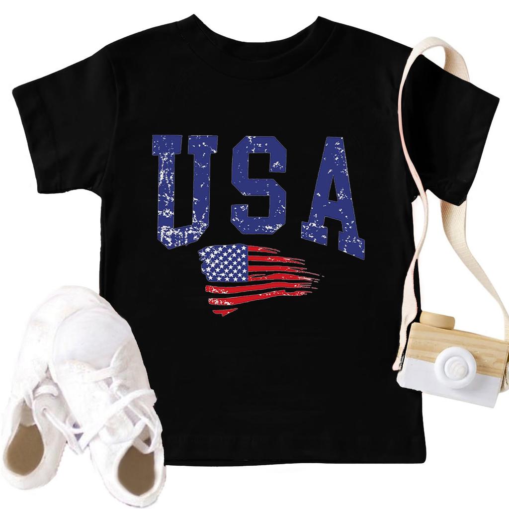 Kleinkind Mädchen Jungen T-Shirts Kinder Top Jungen und Mädchen Bedrucktes Kurzarm T-Shirt