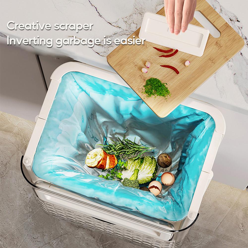 10L Hanging Kitchen Trash Can for Cabinet Under Sink Wall Mounted Collapsible Waste Bin Food Wastebasket Folding Garbage Can