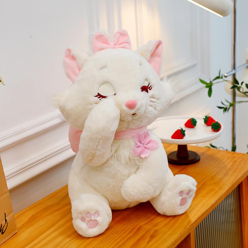 Jucărie de pluș Pisica Mary cu Flori de Cireș 32cm Păpușă de pluș Pisică Desen Animat Anime Pernă pentru Canapea Cadou de Ziua de Naștere pentru Prietenă