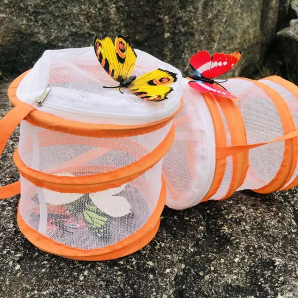 Foldable Butterfly Habitat Cage Collapsible Design Handheld Insect Cage Outdoor Use