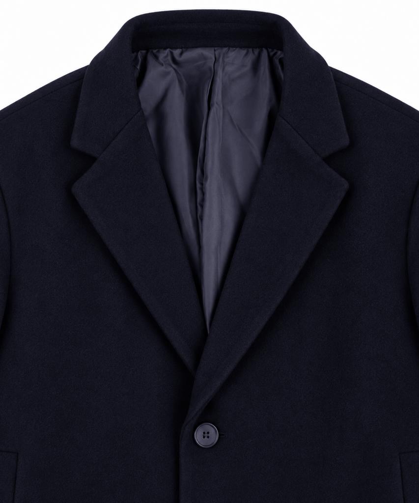 GRAYBLVD Lowell Woolblend Single Long Coat (Navy)