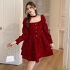 Spring Arrival Sequin Square Neck Long Sleeve Princess Dress for Formal Events
