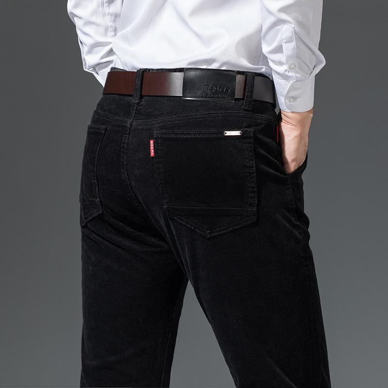 

Новые осенне-зимние мужские вельветовые повседневные эластичные свободные прямые брюки, деловые трендовые модные брюки больших размеров 40 чёрный