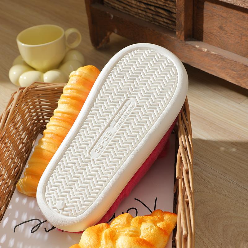 Winter household cotton slippers women's indoor home couple cartoon fluffy slippers men's warm thick bottom