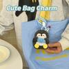 Decorative Soft Plush Plush Penguin Charm Hanging Loop Key Ring Pendant Decor Blue Accents Lightweight Bag Keychain Couples Gift