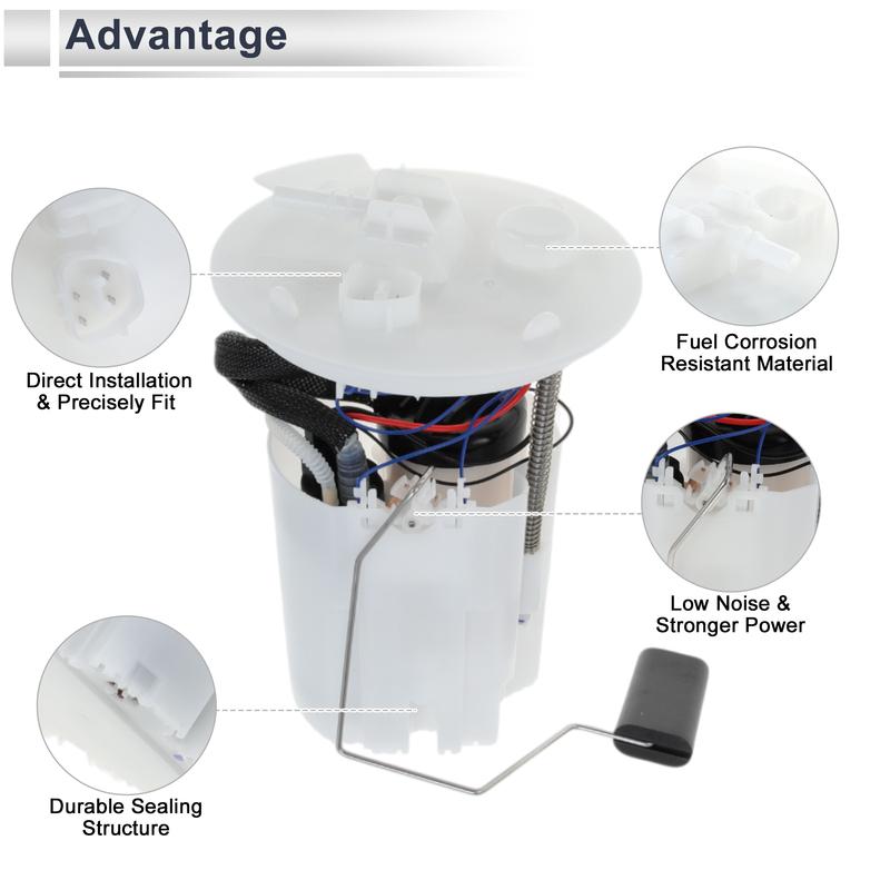 X Autohaux Electric Fuel Pump Assembly for Ford Fiesta 2014 2015 2016 2017 2018  L4 1.6L Fuel Filter Pump Module D2BZ9H307C