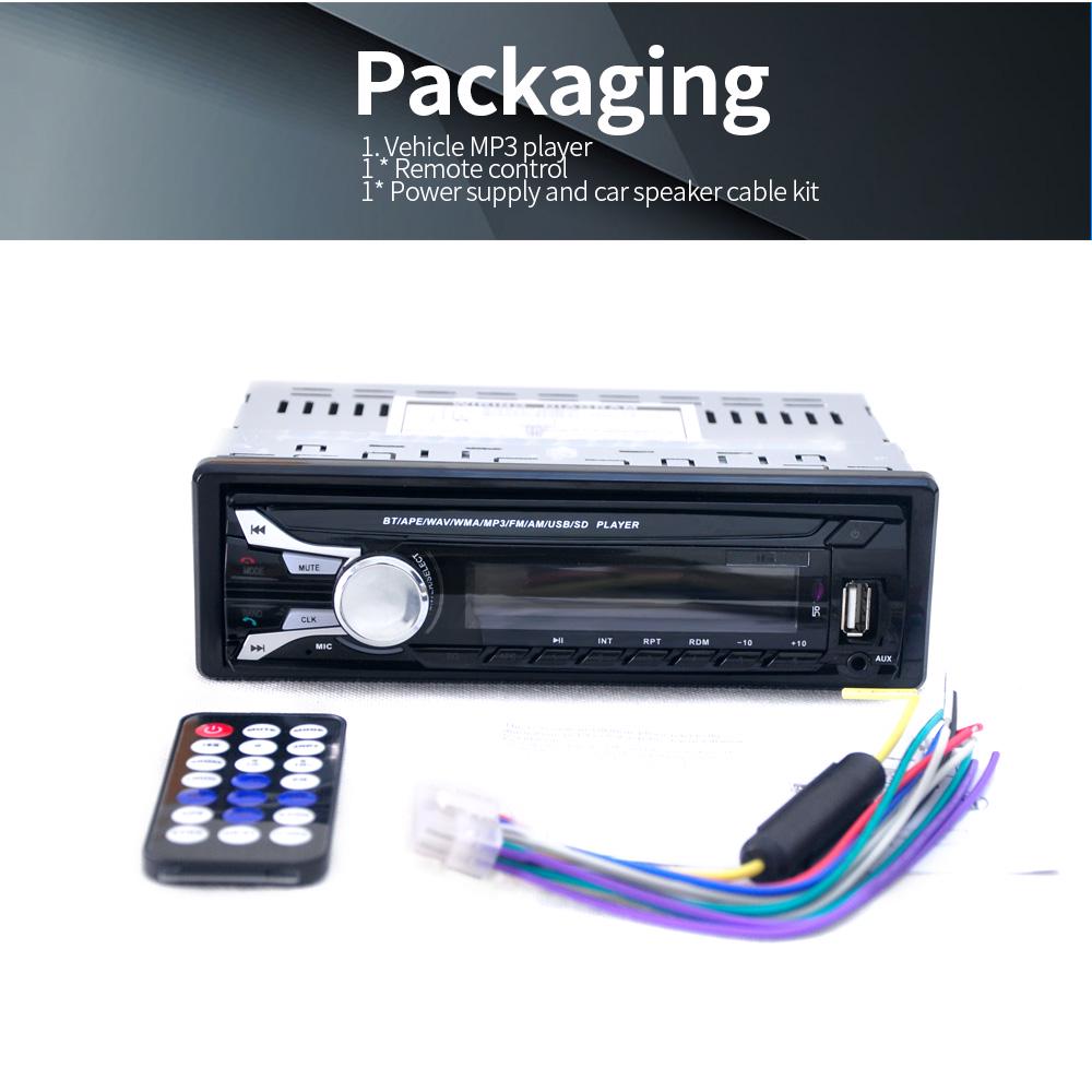 Car Radio Audio Stereo FM Aux Input Receiver SD USB MP3 Player In Dash Bluetooth 1 DIN Removable