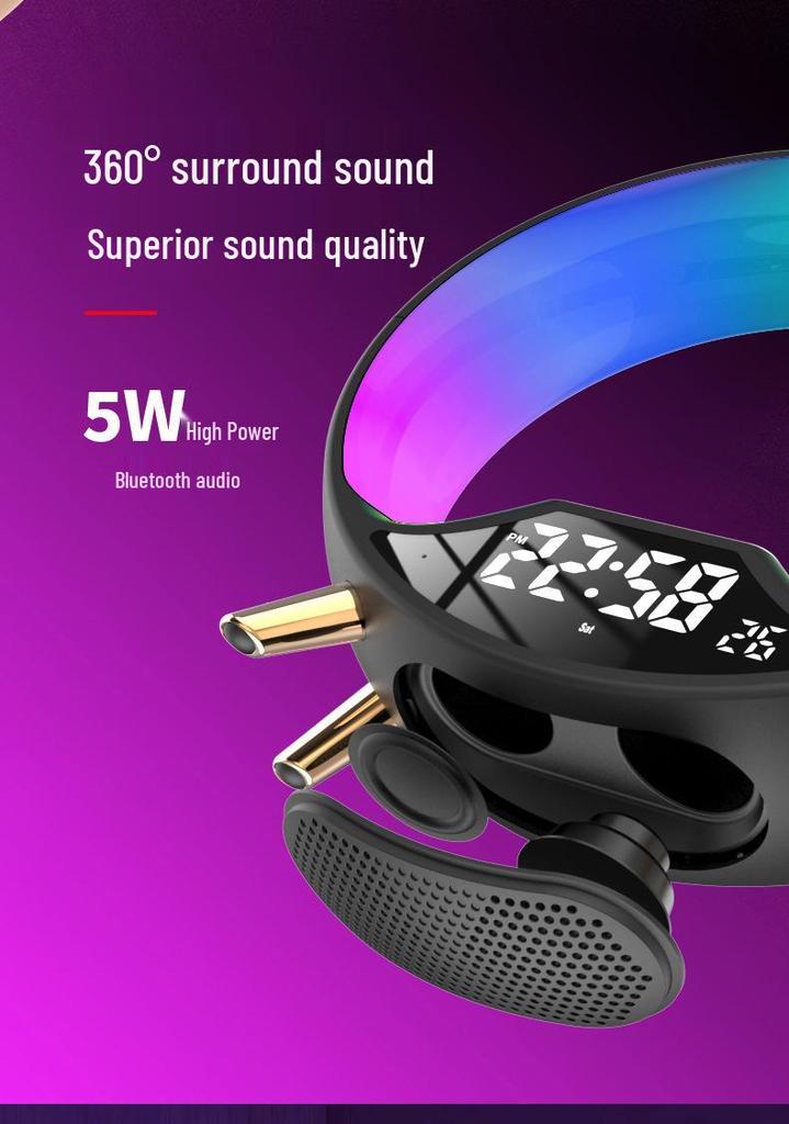 Sunrise Atmosphere Light Strip with Wireless Charging, Bluetooth Speaker & FM Alarm Clock.