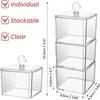 Hair Accessories Organizer for Girls, Clear 3 Stackable Acrylic Hair Tie Organizer for Headband, Bows, Cotton Swab Organization