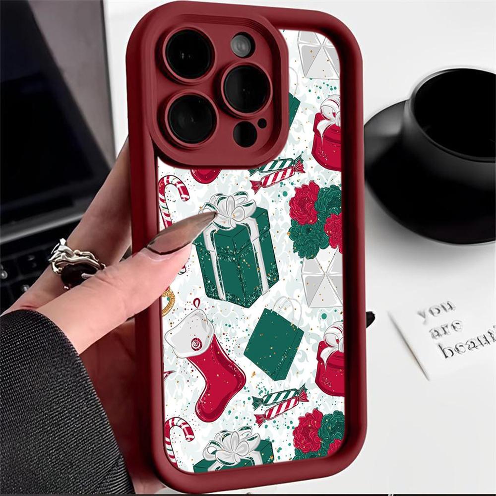 N115 Merry Christmas desig Šťastný Nový Rok Soft Angel Eyes Pouzdra na telefon Samsung S23 S24 Ultra S21 A54 A34 A13 A14 A06 A24 Realme 12 Shockproof Cover