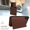 For Samsung Galaxy S22 5G Case with Detachable Card Bag Leather+TPU Phone Cover Kickstand