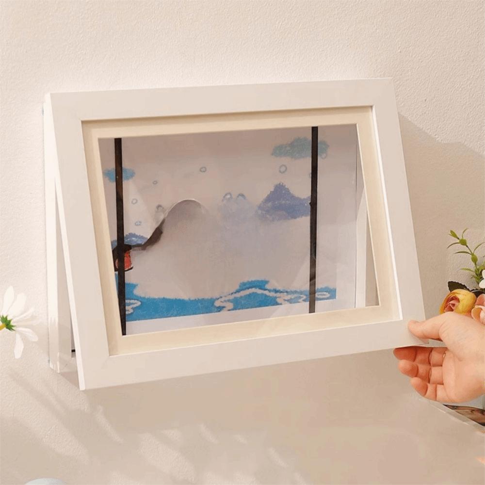 A4/A3 Magnetic Flip Photo Frame Front Opening Elastic Straps A4 Photo Frame Changeable Flip Art Photo Frame for Home Decoration A4