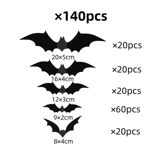 

Halloween LED Bats Wall Decor,Realistic PVC 3D Bats Sticker for Home Indoor Outdoor Halloween Party Wall Decoration
