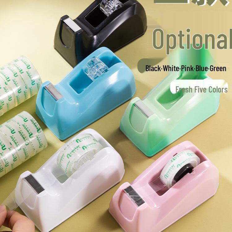 Compact Transparent Tape Dispenser - Portable Adhesive Tape Holder for Student Stationery