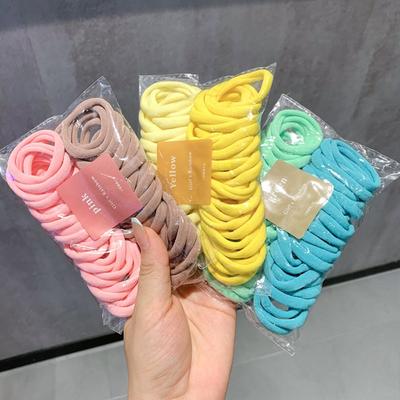 Anneaux à Cheveux Couleur Bonbon 50PCS Sans Couture Haute Élasticité Doux Élastiques à Cheveux pour Enfants Anneaux Serviette Cordons pour Cheveux Accessoires pour Cheveux pour Filles
