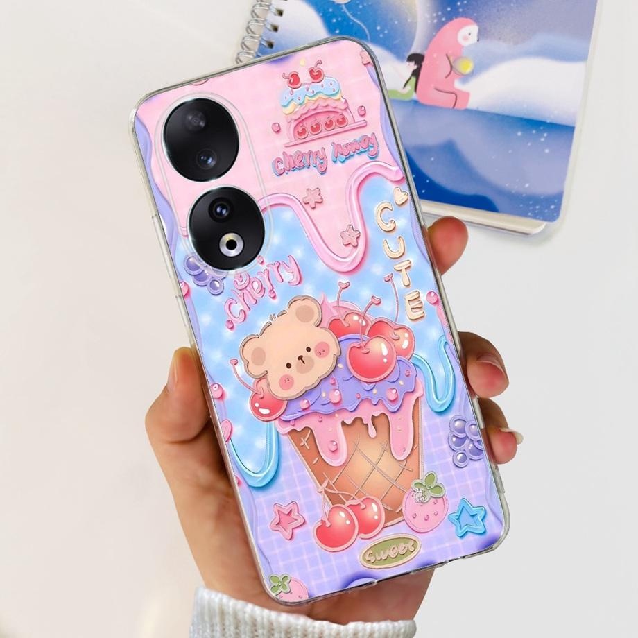 Para Honor 90 / Honor 90 Lite 90 Pro 90 Smart Case Funda de Silicona Suave Elegante de Lujo Hermosa Flor de Cerezo Fundas Tapa Transparente